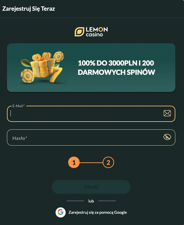 Lemon Casino rejestracja